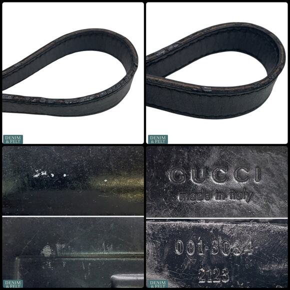 Gucci Vintage Black Patent Leather Shoulder Bag Logo Plaque Authentic Italy - Picture 15 of 16